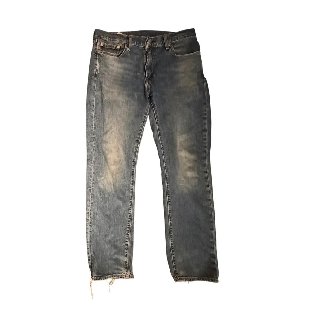 Premium Levi's 514 Slim Straight Jeans Mens 33x32 Blue Red Tab Big E Denim